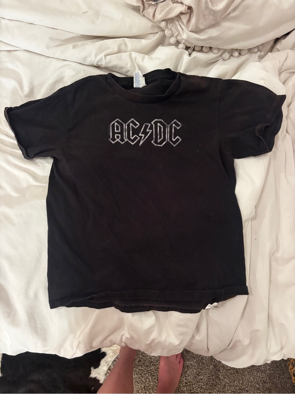 AC/DC Kids Black Graphic Tee with white Logo